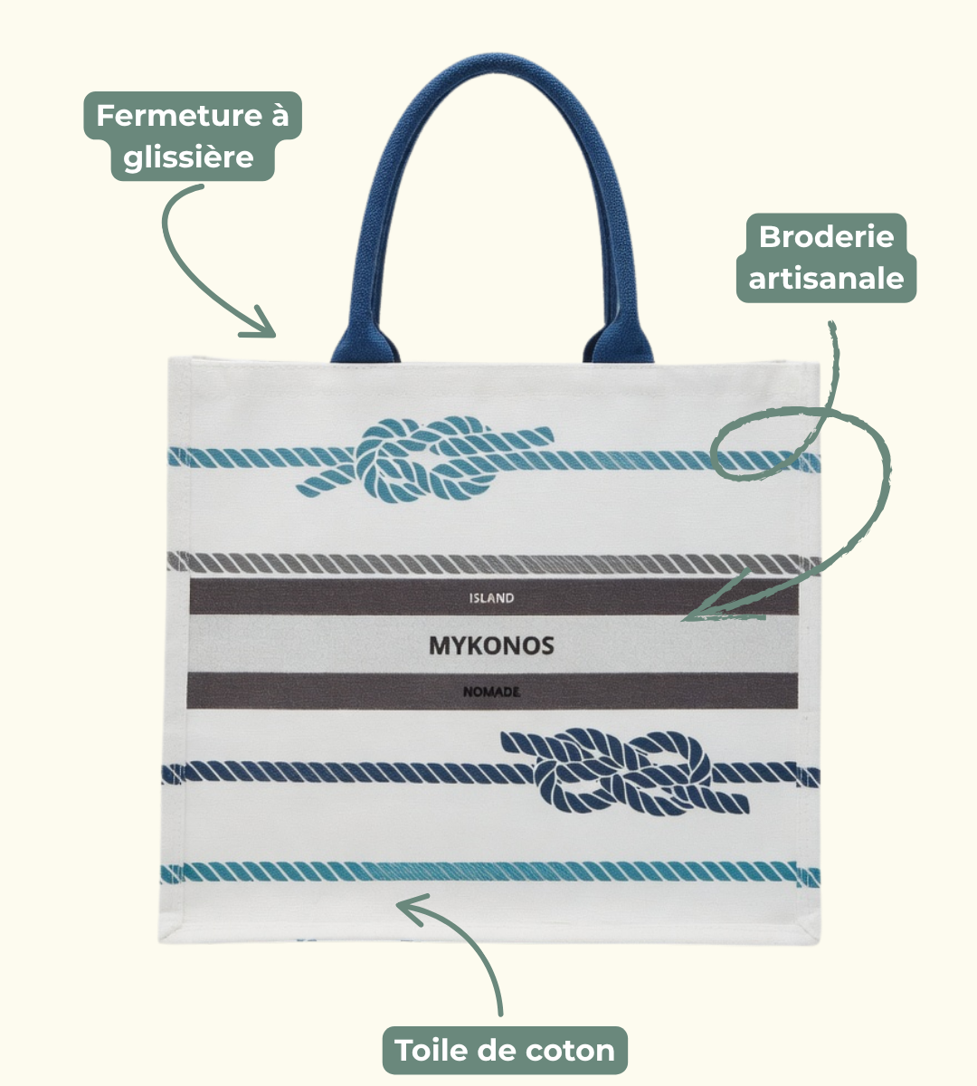 Sac brodé MYKONOS
