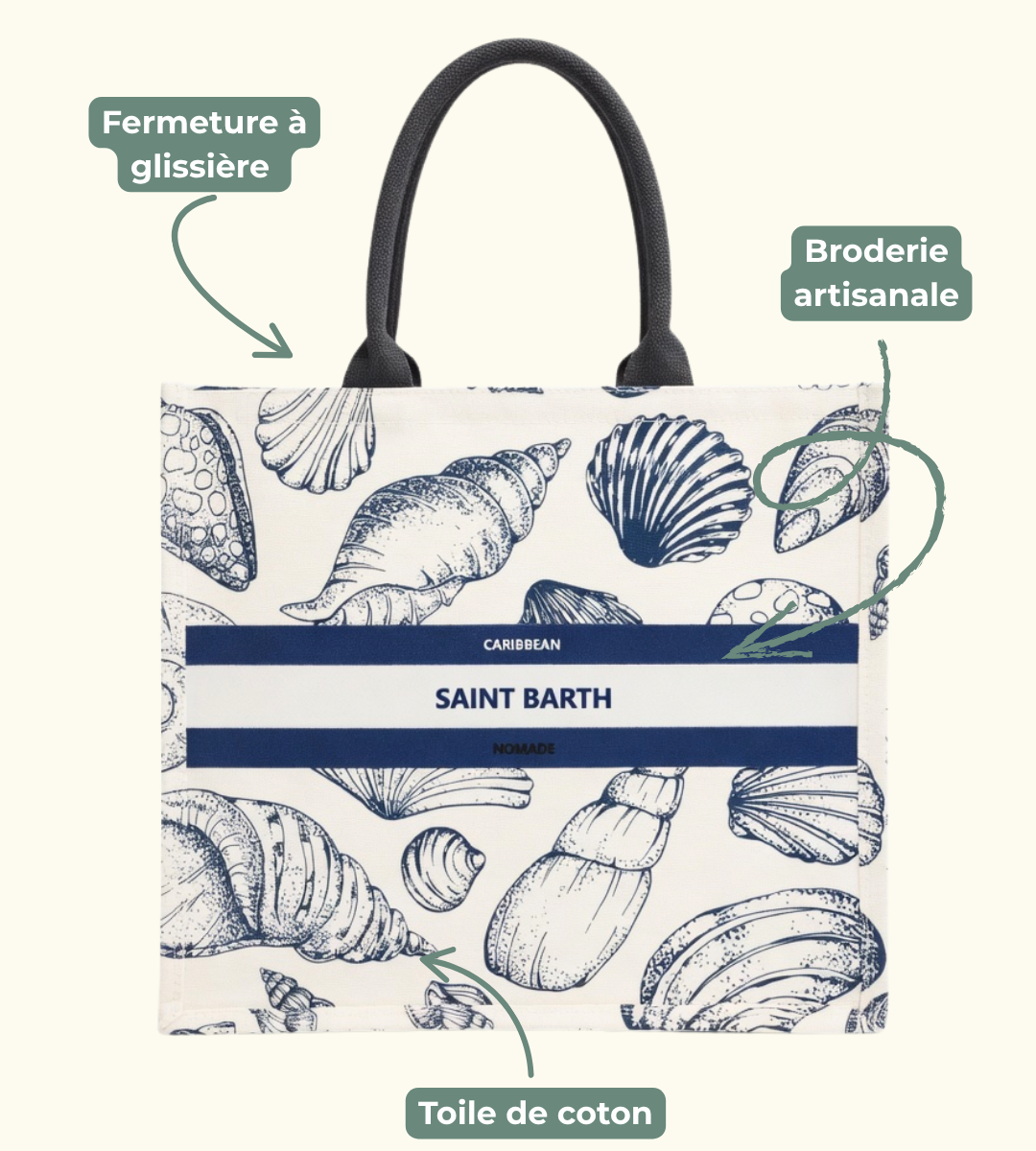 Sac brodé SAINT BARTH