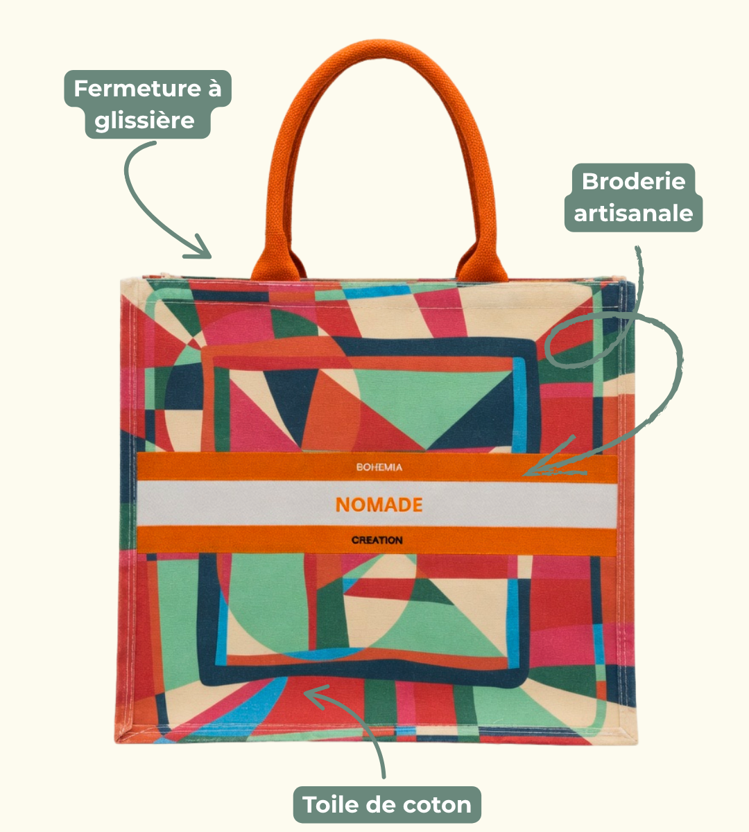 Sac brodé NOMADE